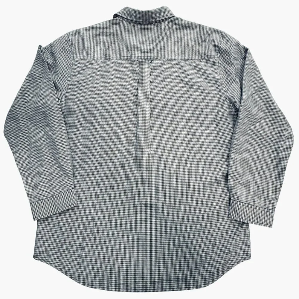 The North Face Shirt Mens L Blue Plaid Long Sleeve Pockets Modal Button-Up Mesh‎